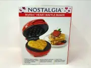 Nostalgia Red 5" My Mini Non Stick Heart Shaped Waffle Maker NEW