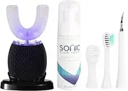 corou Automatic Toothbrush for Adults - Ultrasonic Electric Toothbrush 30s Timer, Soft Bristles, Wireless Charging Washable Portable for Travel & Home Use Dual-use (Black, M)