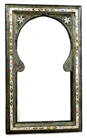 Moroccan Mirror Large Wall Mounted Authentic Home Decor Handmade White Silver