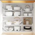 Countertop Storage Shelf Rust-proof Kitchen Adjustable Double Layer Rack