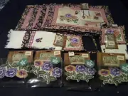 Placemats Set Of 4 With 8 Matching Napkin Rings And 2 Decorative Kitchen Towels.