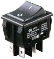ProTeam 106066 Switch, Black Rocker 4 Terminals Provac