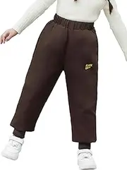 [Happy Cherry] Kids Boys Girls Winter Pants Windproof Puffer Pants Lightweight Hiking Snow Pants for Child 3-16Years