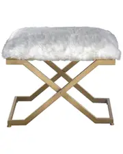 Uttermost Farran Fur Small Bench
