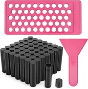 LotFancy Lip Balm Tubes with Filling Tray and Spatula, 50Pcs 4.5ml Black Lip Balm Containers, BPA Free & Leak Free, Handmade Set