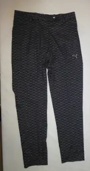 Women Puma Cell Black White Geometric Pattern Golf Pants 2 NWT