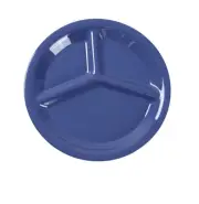 Yanco China MS-710BU Milestone Blue Melamine 10.25" dia. 3-Compartment Plate