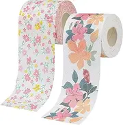 Flower Pattern Toilet Paper Rolls Pack Bulk Tissue for Home Office Restaurant
