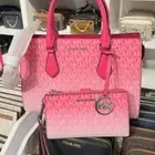 Michael Kors Sheila Lady Medium Handbag Purse Satchel Bag + Wallet (Dragonfruit)