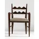 中古椅子設計師復古實木餐椅家用扶手休閑靠背椅布藝書桌椅侘寂椅
