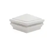 4" Sq. Haven Halo Low Voltage LED Lighted Post Cap - White