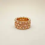 3-PC. SET RING W/CRYSTAL-ROSE GOLD  3-PC 套戒 鋯石 玫瑰金色 (內直徑17MM