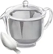 Akebono Sangyo TW-3722 Clear Teapot, Stainless Steel Mesh, 16.9 fl oz (480 ml), Tea Measure Set, Tritan Resin, Made in Japan