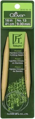 Takumi Bamboo Circular Knitting Needles 16"-Size 13/9mm 1616-13