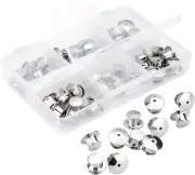 SUBANG 40 Pieces Metal Pin Backs Locking Pin Keepers Locking Clasp with Stora...