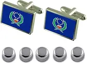 [Select Gifts] Shirt Dress Studs Pohnpei (Ponape) Flag Cufflinks