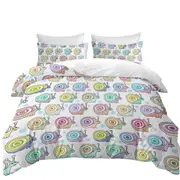 Cute Colorful Snails Quilt Cover
