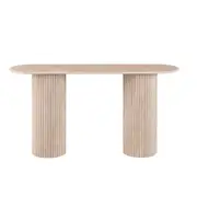 Orazio Faux Marble Wooden Frame Hallway Console Hall Table Travertine