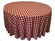 6 Round 108" inch Gingham Checkered Tablecloths Table Cover Buffalo Polyester