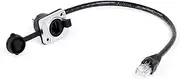 CAT5 8P8C RJ45 Cable Male to Female D-Type Panel Mount Ethernet Network 8 Pin Straight Extension Indoor Cable(Black,10M)