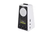 2-in-1 Metronome Speaker for Guitar Piano Drum Violin Rechargeable (White , 11.9x6.6x5.9cm)
