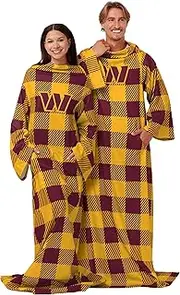 FOCO Washington Commanders NFL Buffalo Plaid Oversized Wearable Throw Blanket - 48" x 71"