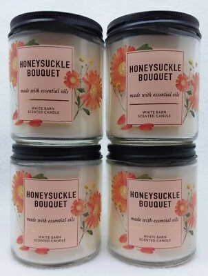 4x7ozBath & Body Works HONEYSUCKLE BOUQUE 1-Wick Medium Mason Jar Scented Candle
