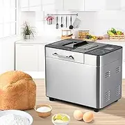 Spector Automatic 2L Bread Maker, Non Stick Healthy Mixer with Bread Bucket & Touch Panel,17 Programs including Gluten-Free Artisan Kneading, 3 Loaf Sizes 3 Crust Colors, Reserve & Keep Warm Set