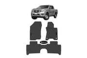 For Nissan Navara (NP300 D23) Dual 2015-On Custom Car Floor Mats Rubber Black