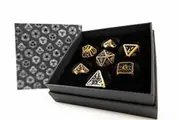 LPG Dice Set - Metal RPG Draco (Dark Black/Gold)