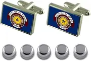 [Select Gifts] Shirt Dress Studs El Paso City USA Flag Cufflinks