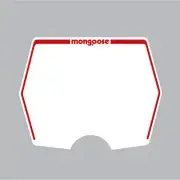 Mongoose 1982-1983 plate decal only - White with Red print - old school bmx