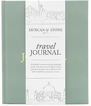 DUNCAN & STONE PAPER CO. Travel Journals for Women, Men (Sage Green, 110 Pages) – World Trip Adventure Book to Record Trips – Great, Fun Travel Bucket List Journal - Travel Gifts