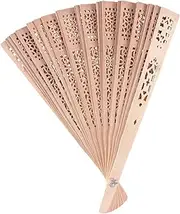 [Generic] Hand Held Wooden Fan, Sandalwood G-Scented Fan, Baby Shower Tower, Vinte Fan for Wedding Decoration, Guests Will Love It,Not Too Strong for Sensitive Nose, Single Attributes, 説明を参照してください
