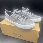 Sperry Women’s Crest Vibe Grey/Silver Sparkle Sneaker Comfort Shoe Sz 8.5 NEW