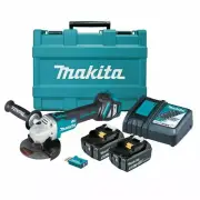 Makita BRUSHLESS AWS ANGLE GRINDER KIT DGA512RTEU 18V 125mm +Batteries & Charger