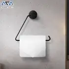 ACA Stainless Steel Toilet Paper Roll Holder Wall Hook Hanger Black
