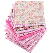 10 Pieces 20 x 20 Inch Cotton Fabric Quilting Floral Patchwork Pink Fabric