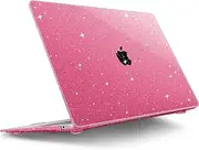 Tuiklol for MacBook Air 13 inch 2021-2018 Release M1 A2337/A2179/A1932 with Retina Display Touch ID,Hard Shell Case and Keyboard Cover for MacBook Air 13.3'' Cover,Sparkly Rose Pink