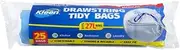 Xtra Kleen Bin Liner Drawstring Tidy Kitchen Garbage Bags, White, Medium, 27 Litre Capacity (Pack of 25)