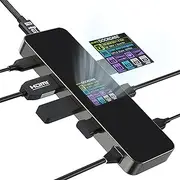 DOCKCASE 8-in-1 USB C Hub With 4K@60Hz HDMI, Gigabit Ethernet, 100W PD Power Delivery, 4 USB-A and 1 10Gbps USB-C Data Ports for MacBook Air/Pro and More