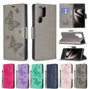 Flip Butterfly Leather Phone Case For Samsung S22 S21 S20 Plus Ultra A13 A32 A12