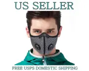 Nylon Mesh Face Mask w/ Replaceable PM2.5 HEPA Carbon Filter (Slate Gray)