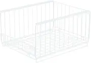 Generic Stackable Storage Basket, Closet Storage Drawer, Iron Desktop Clothing Sundries Storage Box for Bedroom Laundry Room Cabinets, White