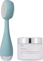 PMD Beauty Clean Pro Silver - Smart Facial Cleansing Device with Silicone Brush & Pure Silver ActiveWarmth Anti-Aging Massager - Waterproof - SonicGlow Vibration - Clear Pores & Blackheads