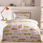 Kids' Club Bedding Cars Motor Transport Colourful Reversible Duvet Cover Set Bedding Range Multi Toddler
