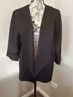 'VIVID DESIGNS' BLACK STRETCH JACKET, WATERFALL FRONT, SIZE 18, BRAND NEW W/TAGS