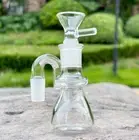 Clear 3" 14mm 90° Mini Dry Ash Catcher Pyrex Glass Tobacco Bong Bubbler W/Bowl