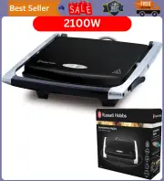 Russell Hobbs Sandwich Cafe Press 4 Slice Stainless No Stick Grill Maker Black