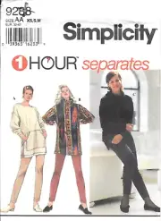 Uncut Simplicity Sewing Pattern 9288 Misses Tunic Top Pants Separates Size: XS-M
